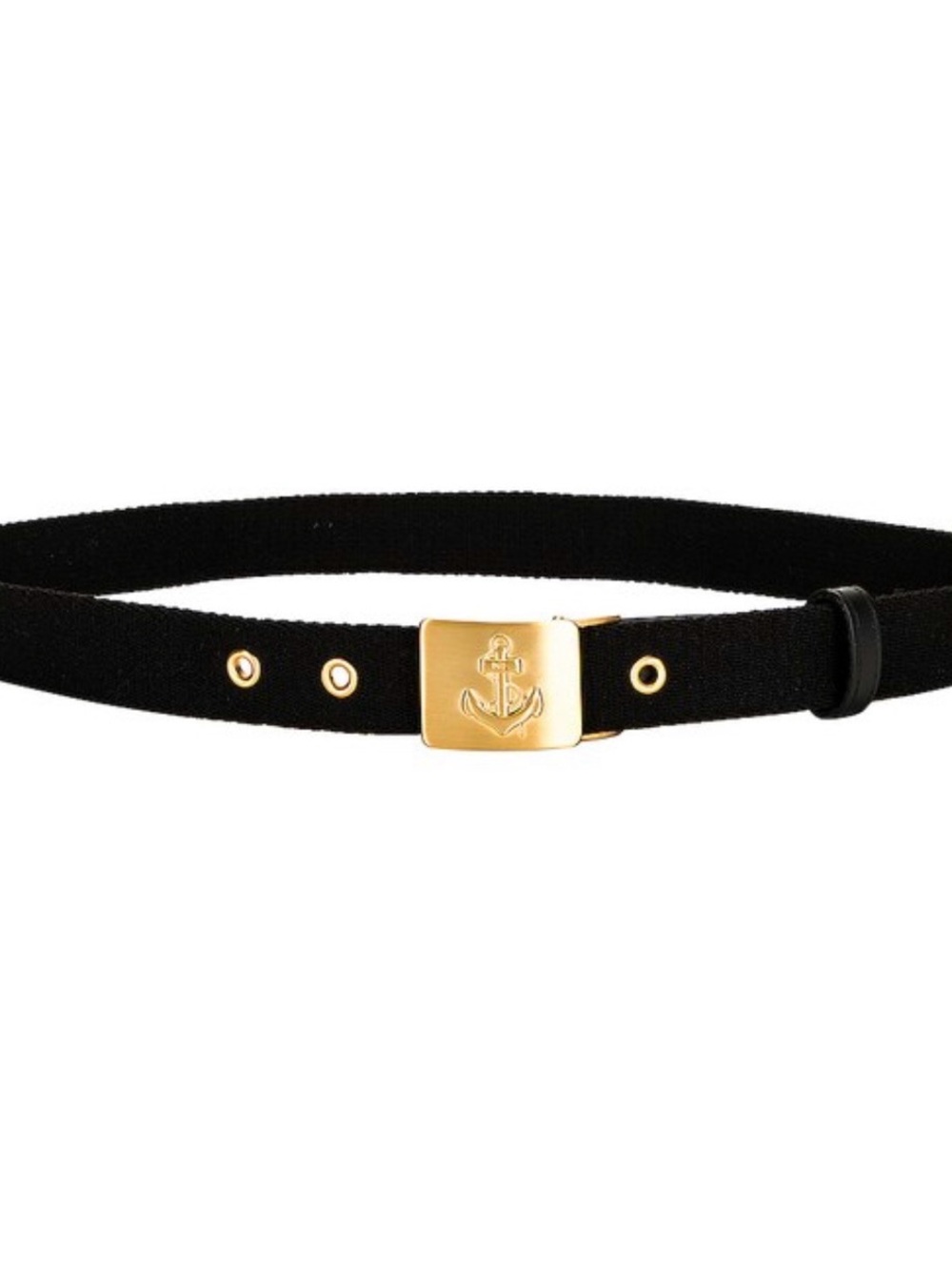 Nili Lotan anchor plaque webbing belt black $225 nwt size l